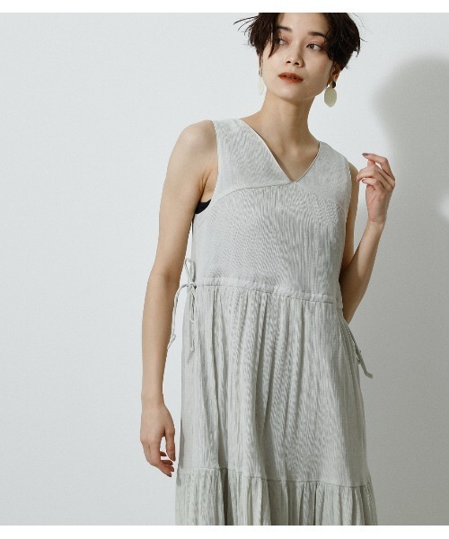 AZUL by moussy(アズールバイマウジー)の「WAIST SHAPE 2WAY ONEPIECE/ウエストシェイプ2WAYワンピース(ワンピース・レディース・グリーン/ライトグレー/ブラック・MEDIUM/SMALL)」の17枚目の写真