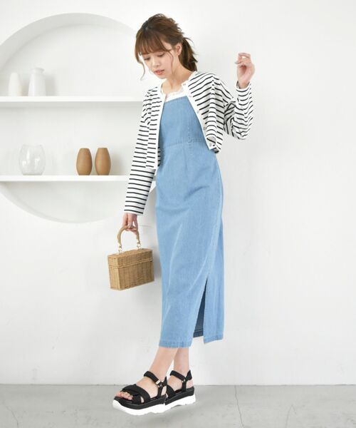 MAJESTIC LEGON（マジェスティックレゴン）の「Ladyスリムキャミワンピース（ワンピース・レディース・ベージュ/ネイビー/サックスブルー・SMALL/MEDIUM）」の11枚目の写真