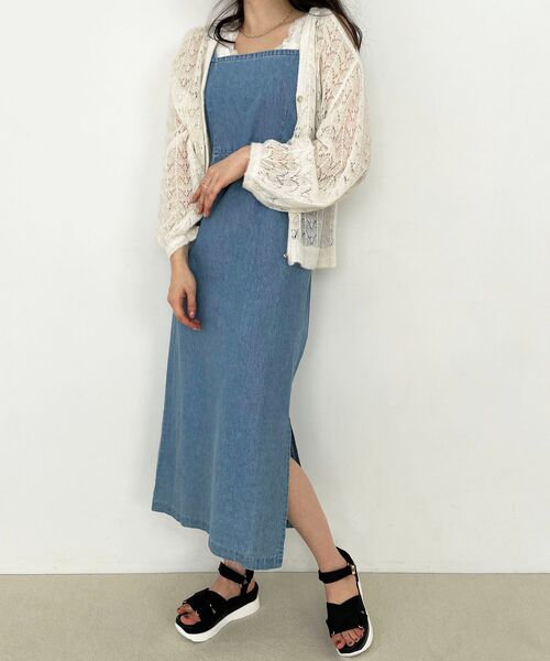 MAJESTIC LEGON（マジェスティックレゴン）の「Ladyスリムキャミワンピース（ワンピース・レディース・ベージュ/ネイビー/サックスブルー・SMALL/MEDIUM）」の17枚目の写真