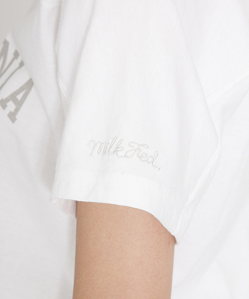 MILKFED.（ミルクフェド）の「FOOTBALL TEE CALIFORNIA　（Tシャツ/無地）（Tシャツ/カットソー・レディース・ホワイト/ネイビー/ライトパープル・SMALL/MEDIUM）」の7枚目の写真