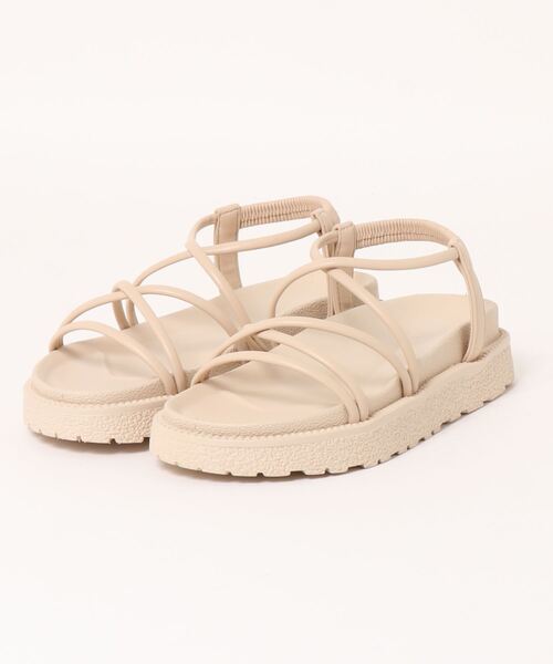 natural couture（ナチュラルクチュール）の「細ヒモスポーツサンダル（サンダル・レディース・ブラック/アイボリー・SMALL/MEDIUM/LARGE）」の6枚目の写真