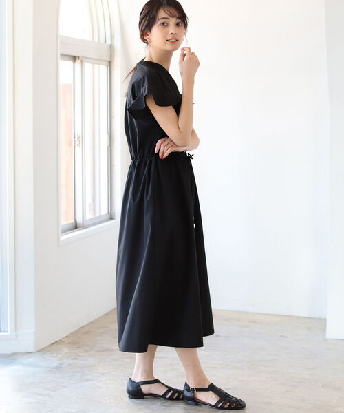 ★ ⭐︎心愛⭐︎★ HERMES シルク混　ドローストリング 半袖ワンピース 心愛⭐︎様専用☆ HERMES シルク混 ドローストリング 半袖ワンピース