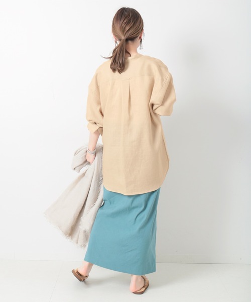 ジャーナルスタンダードレサージュ journal standard L’essage コンチネンタルリネンビッグシャツ バンドカラーシャツ 22 05 journal standard L'essage（ジャーナルスタンダードレサージュ