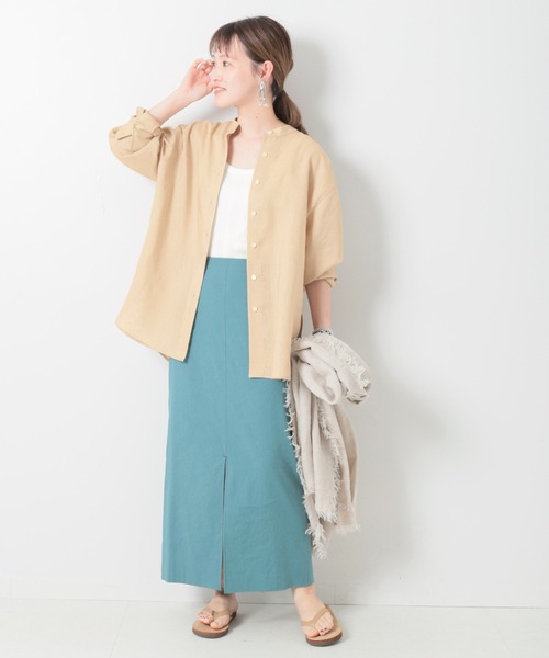 極美品ジャーナルスタンダードレサージュ リネン ストライプシャツ2WAY 未使用美品✨ジャーナルスタンダードレサージュ リネン