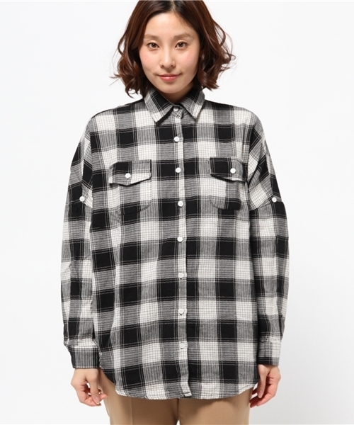 OUTLET（アウトレット）の「【WHO'S WHO gallery】TBバッファローチェックシャツ（シャツ/ブラウス・レディース・ブルー/レッド/ホワイト・FREE）」の4枚目の写真