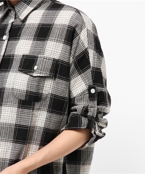 OUTLET（アウトレット）の「【WHO'S WHO gallery】TBバッファローチェックシャツ（シャツ/ブラウス・レディース・ブルー/レッド/ホワイト・FREE）」の9枚目の写真