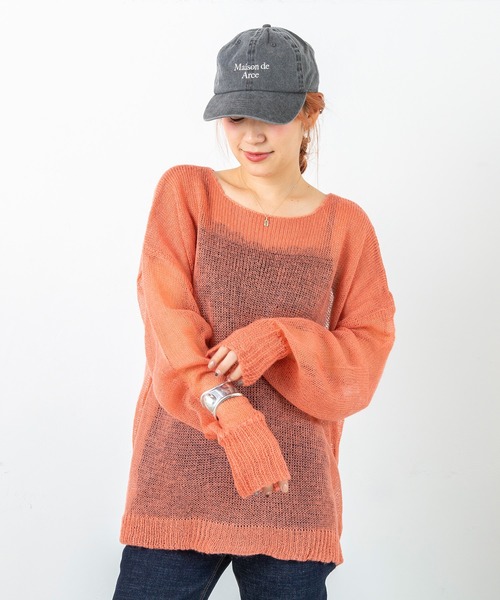 PICHI(ピイチ)の「モヘアタッチシアールーズニット(ニット/セーター・レディース・パープル/ブルー/サーモンピンク/チャコール・FREE)」の6枚目の写真