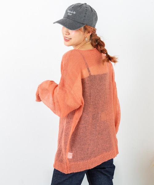 PICHI(ピイチ)の「モヘアタッチシアールーズニット(ニット/セーター・レディース・パープル/ブルー/サーモンピンク/チャコール・FREE)」の8枚目の写真