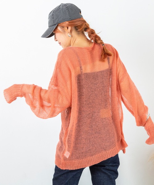 PICHI(ピイチ)の「モヘアタッチシアールーズニット(ニット/セーター・レディース・パープル/ブルー/サーモンピンク/チャコール・FREE)」の9枚目の写真