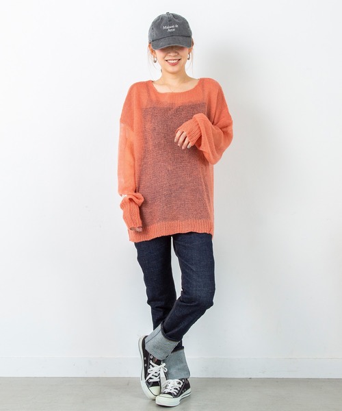 PICHI(ピイチ)の「モヘアタッチシアールーズニット(ニット/セーター・レディース・パープル/ブルー/サーモンピンク/チャコール・FREE)」の11枚目の写真