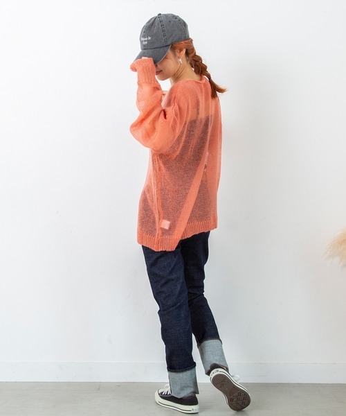 PICHI(ピイチ)の「モヘアタッチシアールーズニット(ニット/セーター・レディース・パープル/ブルー/サーモンピンク/チャコール・FREE)」の13枚目の写真