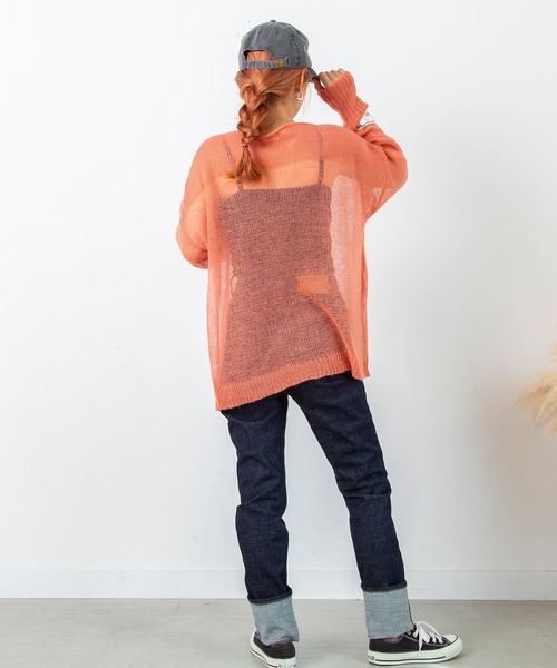 PICHI(ピイチ)の「モヘアタッチシアールーズニット(ニット/セーター・レディース・パープル/ブルー/サーモンピンク/チャコール・FREE)」の14枚目の写真