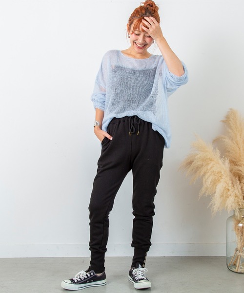 PICHI(ピイチ)の「モヘアタッチシアールーズニット(ニット/セーター・レディース・パープル/ブルー/サーモンピンク/チャコール・FREE)」の19枚目の写真