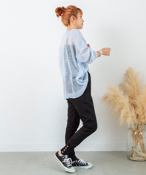 PICHI(ピイチ)の「モヘアタッチシアールーズニット(ニット/セーター・レディース・パープル/ブルー/サーモンピンク/チャコール・FREE)」の20枚目の写真