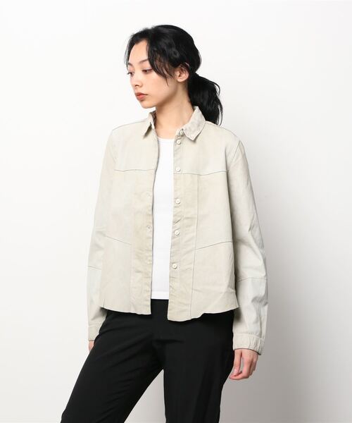 TRANSIT(トランジット)の「TRANSIT PAR-SUCH/トランジット パーサッチ/LEATHER(ブルゾン・レディース・ベージュ・2)」の1枚目の写真