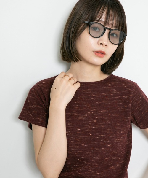 KBF（ケイビーエフ）の「ボストンフレームサングラス（メガネ・レディース・グレー/ブルー・ONE）」の2枚目の写真