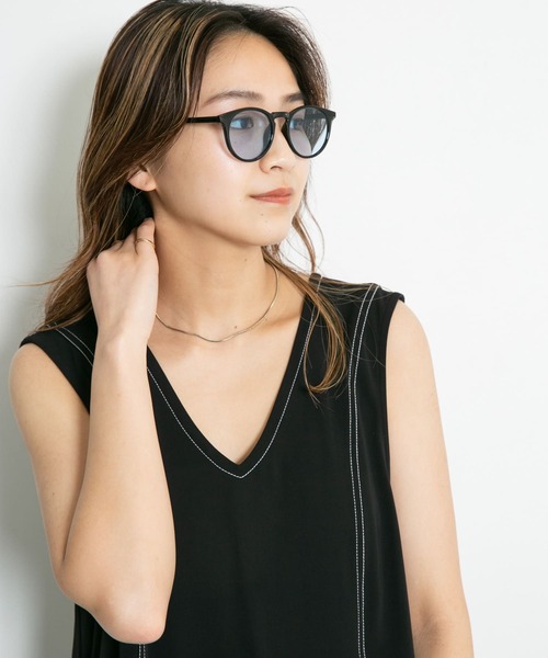 KBF（ケイビーエフ）の「ボストンフレームサングラス（メガネ・レディース・グレー/ブルー・ONE）」の9枚目の写真