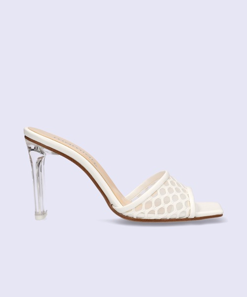 MAMIAN（マミアン）の「メッシュデザイン クリアヒール ミュール (8.5cmヒール)（サンダル・レディース・ブラック/グレイッシュベージュ/ホワイト・L/M/S）」の12枚目の写真