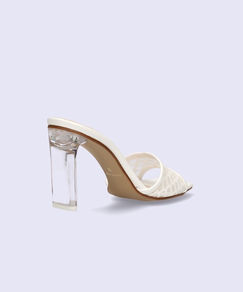 MAMIAN（マミアン）の「メッシュデザイン クリアヒール ミュール (8.5cmヒール)（サンダル・レディース・ブラック/グレイッシュベージュ/ホワイト・L/M/S）」の14枚目の写真