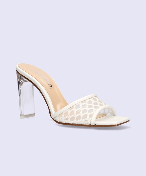 MAMIAN（マミアン）の「メッシュデザイン クリアヒール ミュール (8.5cmヒール)（サンダル・レディース・ブラック/グレイッシュベージュ/ホワイト・L/M/S）」の20枚目の写真