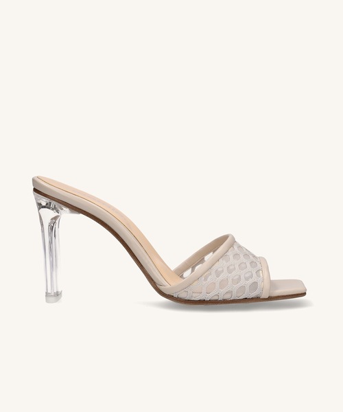 MAMIAN（マミアン）の「メッシュデザイン クリアヒール ミュール (8.5cmヒール)（サンダル・レディース・ブラック/グレイッシュベージュ/ホワイト・L/M/S）」の17枚目の写真