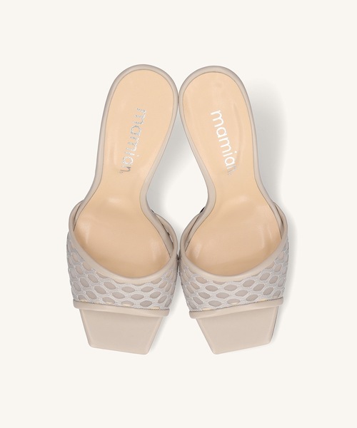 MAMIAN（マミアン）の「メッシュデザイン クリアヒール ミュール (8.5cmヒール)（サンダル・レディース・ブラック/グレイッシュベージュ/ホワイト・L/M/S）」の15枚目の写真