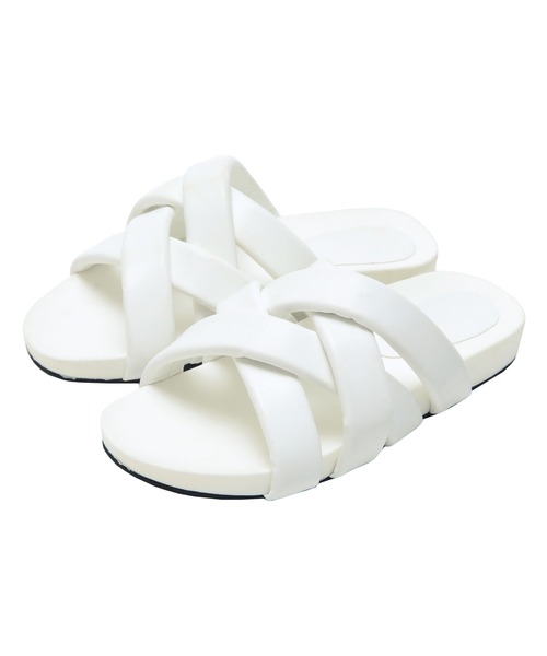 titivate（ティティベイト）の「フェイクレザーパデットサンダル（サンダル・レディース・ブラック/オフホワイト/キャメル・L/S/LL/M）」の14枚目の写真