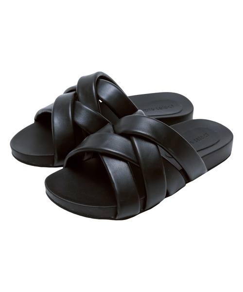 titivate（ティティベイト）の「フェイクレザーパデットサンダル（サンダル・レディース・ブラック/オフホワイト/キャメル・L/S/LL/M）」の6枚目の写真