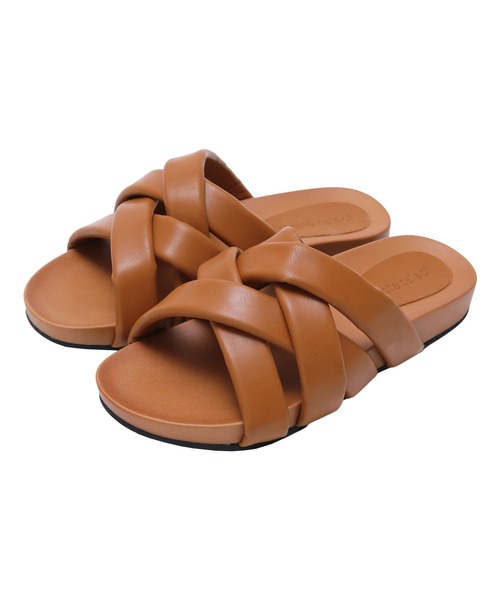 titivate（ティティベイト）の「フェイクレザーパデットサンダル（サンダル・レディース・ブラック/オフホワイト/キャメル・L/S/LL/M）」の16枚目の写真