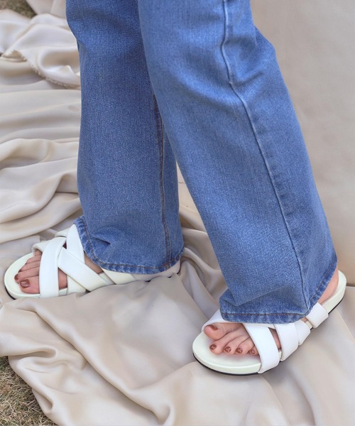 titivate（ティティベイト）の「フェイクレザーパデットサンダル（サンダル・レディース・ブラック/オフホワイト/キャメル・L/S/LL/M）」の10枚目の写真