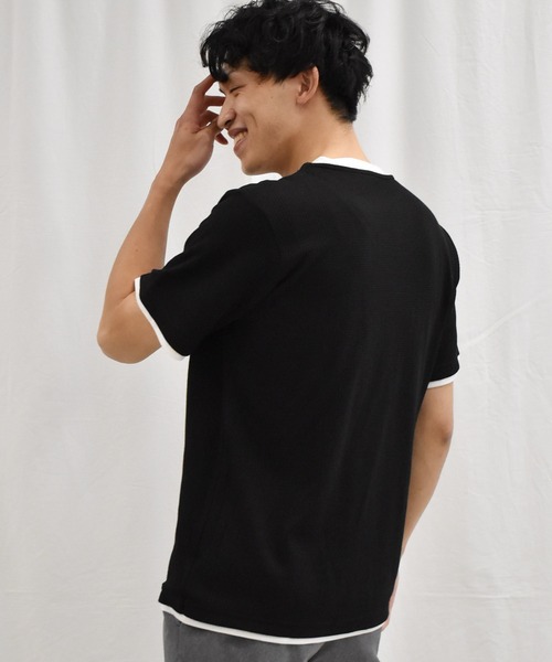 SPENDY'S Store（スペンディーズストア）の「ワッフル生地レイヤード風Ｔシャツ（Tシャツ/カットソー・メンズ・ブラック/ベージュ/グレー・LL/M/L）」の14枚目の写真