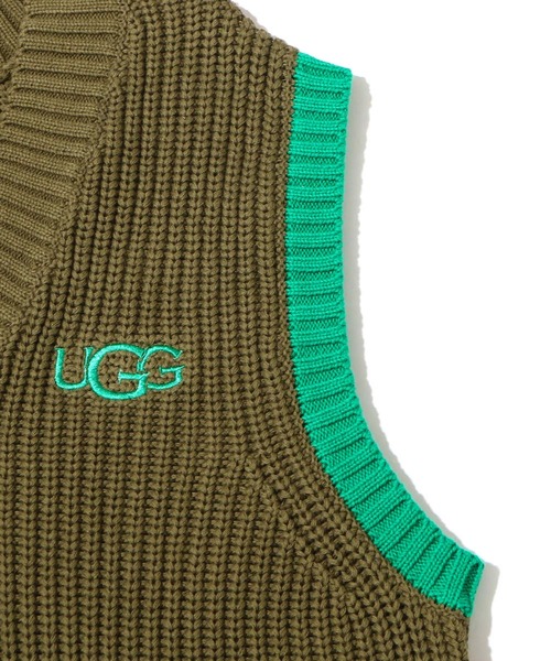 UGG（アグ）の「UGG@mos 配色ニットベスト（ベスト・レディース・ブルー/ベージュ/グリーン・L/M）」の16枚目の写真