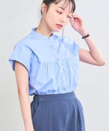 coen | Re cafe フレンチスリーブギャザーブラウス(シャツ/ブラウス)