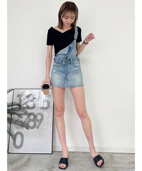 GYDA（ジェイダ）の「フロントZIP スカートライクデニム