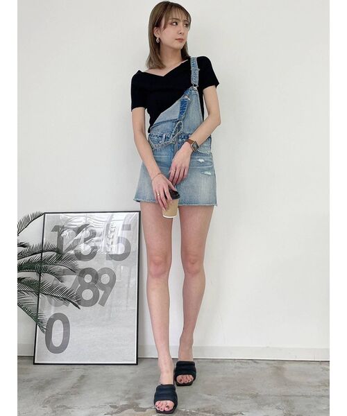 GYDA（ジェイダ）の「フロントZIP スカートライクデニム