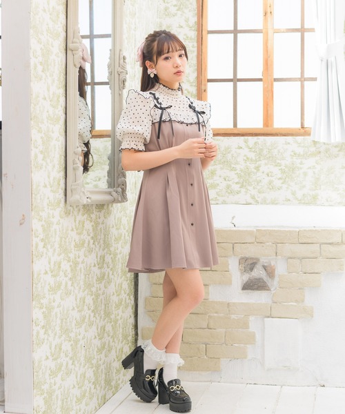 ROJITA(ロジータ)の「ハートドットレースアップ半袖ワンピース(ワンピース・レディース・ブラック/ピンク/ベージュ・FREE)」の19枚目の写真