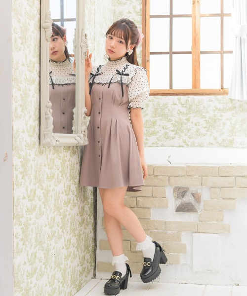 ROJITA(ロジータ)の「ハートドットレースアップ半袖ワンピース(ワンピース・レディース・ブラック/ピンク/ベージュ・FREE)」の20枚目の写真