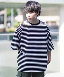 WEGO by つぐ吉 | ∴WEGO by つぐ吉/【ZOZOTOWN限定】ボーダーBIGTシャツ(Tシャツ/カットソー)