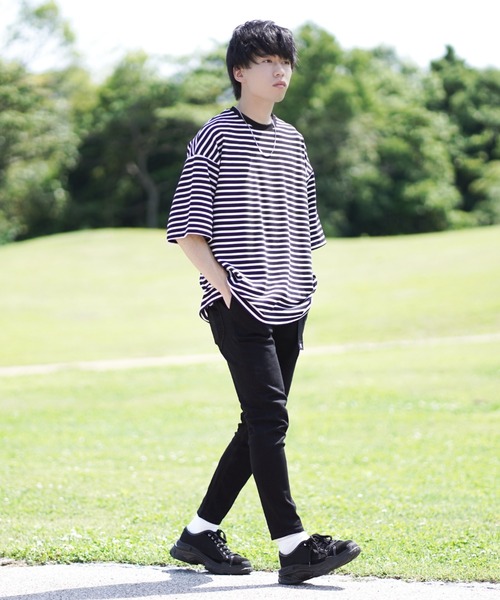 WEGO by つぐ吉(ウィゴーバイツグキチ)の「∴WEGO by つぐ吉/【ZOZOTOWN限定】ボーダーBIGTシャツ(Tシャツ/カットソー・メンズ・ブラック・MEDIUM/LARGE)」の15枚目の写真