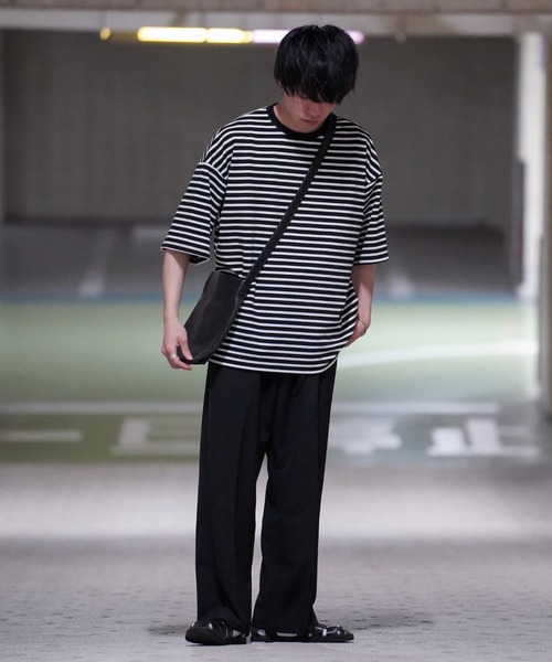 WEGO by つぐ吉(ウィゴーバイツグキチ)の「∴WEGO by つぐ吉/【ZOZOTOWN限定】ボーダーBIGTシャツ(Tシャツ/カットソー・メンズ・ブラック・MEDIUM/LARGE)」の4枚目の写真