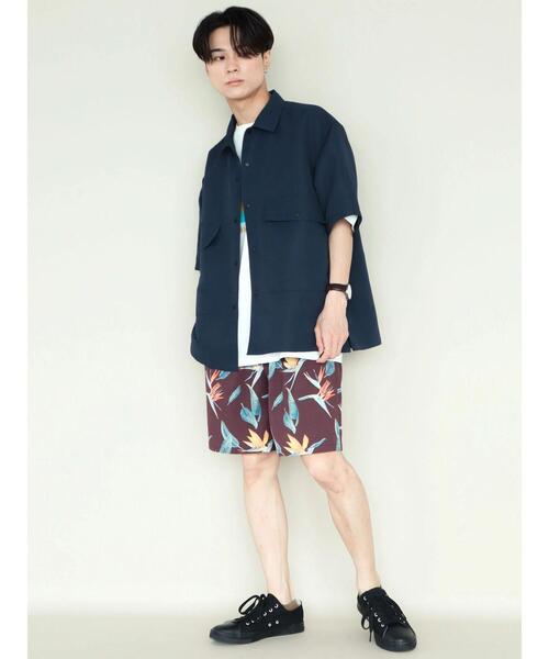 CRAFT STANDARD BOUTIQUE(クラフトスタンダードブティック)の「PEグログランレギュラーカラー5分袖シャツ *(シャツ/ブラウス・メンズ・ベージュ/ダークネイビー・L/M/LL)」の20枚目の写真