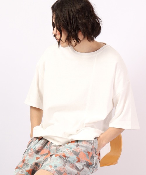 Revo.（レボ）の「Revo. 10/- 天竺 切り替えSS 半袖Tee（Tシャツ/カットソー・メンズ・ブラック/グレイッシュベージュ/ホワイト・1/2）」の2枚目の写真