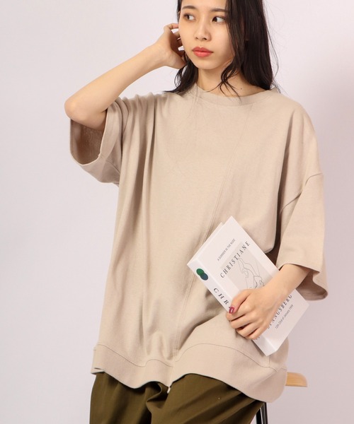 Revo.（レボ）の「Revo. 10/- 天竺 切り替えSS 半袖Tee（Tシャツ/カットソー・メンズ・ブラック/グレイッシュベージュ/ホワイト・1/2）」の3枚目の写真