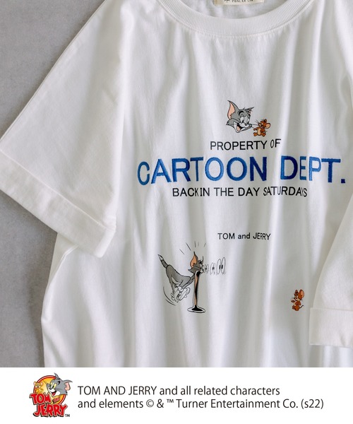 Tom＆Jerry（トムアンドジェリー）の「TOM and JERRY/トムとジェリー×刺繍Tシャツ（Tシャツ/カットソー・レディース・ホワイト系1/ホワイト系2・FREE）」の5枚目の写真