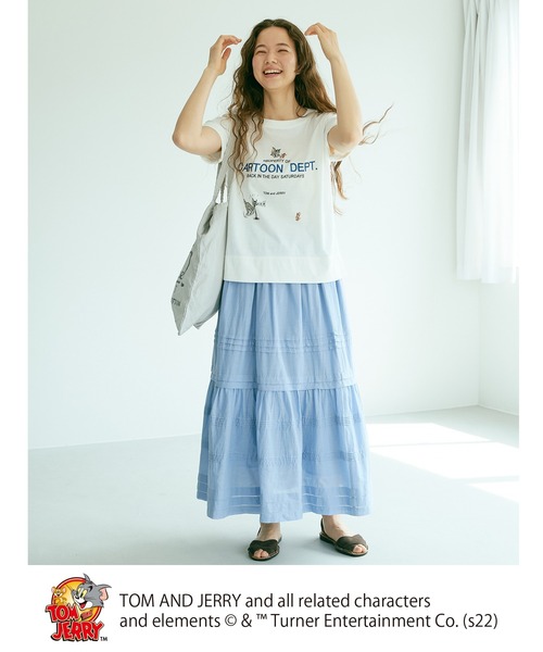 Tom＆Jerry（トムアンドジェリー）の「TOM and JERRY/トムとジェリー×刺繍Tシャツ（Tシャツ/カットソー・レディース・ホワイト系1/ホワイト系2・FREE）」の9枚目の写真