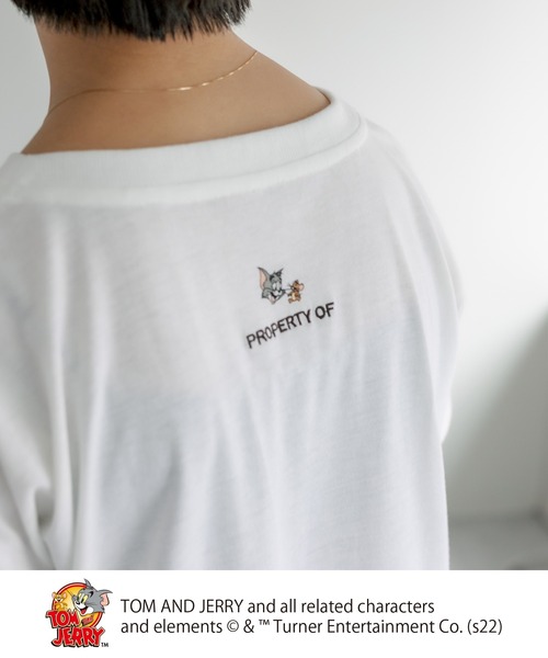 Tom＆Jerry（トムアンドジェリー）の「TOM and JERRY/トムとジェリー×刺繍Tシャツ（Tシャツ/カットソー・レディース・ホワイト系1/ホワイト系2・FREE）」の13枚目の写真