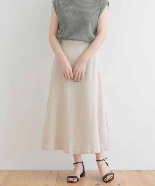 ITEMS URBANRESEARCH（アイテムズ アーバンリサーチ）の「コットンリネンフレアスカート（スカート・レディース・ベージュ/ネイビー/モカ・FREE）」の4枚目の写真