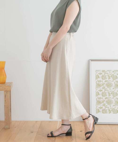ITEMS URBANRESEARCH（アイテムズ アーバンリサーチ）の「コットンリネンフレアスカート（スカート・レディース・ベージュ/ネイビー/モカ・FREE）」の5枚目の写真
