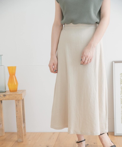 ITEMS URBANRESEARCH（アイテムズ アーバンリサーチ）の「コットンリネンフレアスカート（スカート・レディース・ベージュ/ネイビー/モカ・FREE）」の6枚目の写真