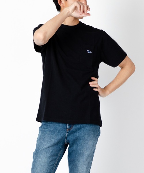 MAISON KITSUNE NAVY FOX PATCH CLASSIC POCKET TEE-SHIRT